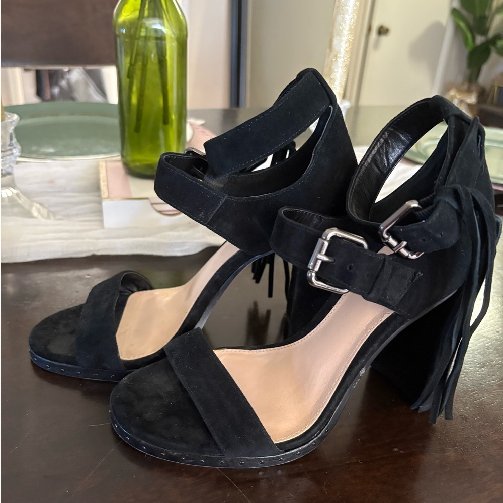 Vince Camuto Suede Fringe Heels Size 6